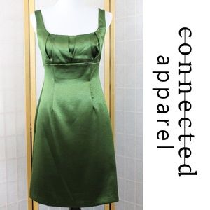 Connected Apparel Satin Green Dress